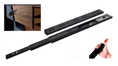 45mm Black Soft Close Drawer Slides